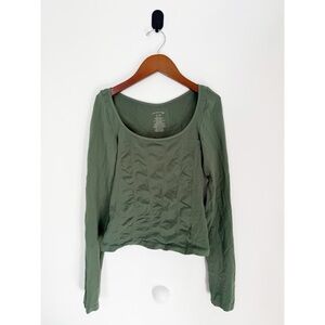 Elegant Sage Long Sleeve Women's Top
